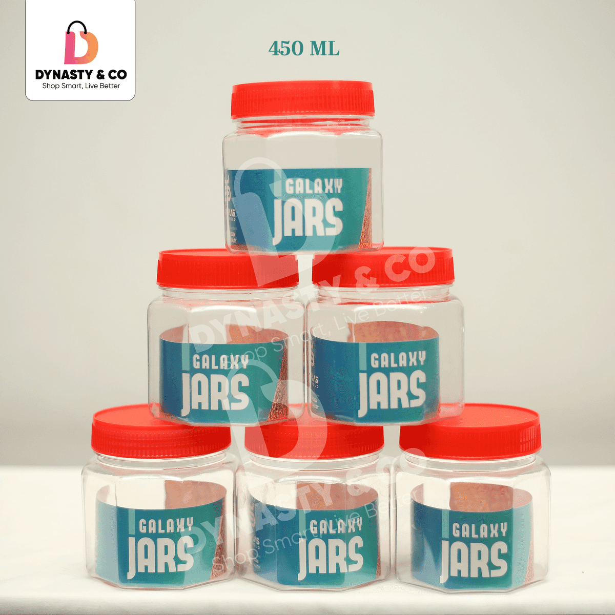 Premium Octagon Jars – 450ML & 750ML with Color Lids thumbnail 2