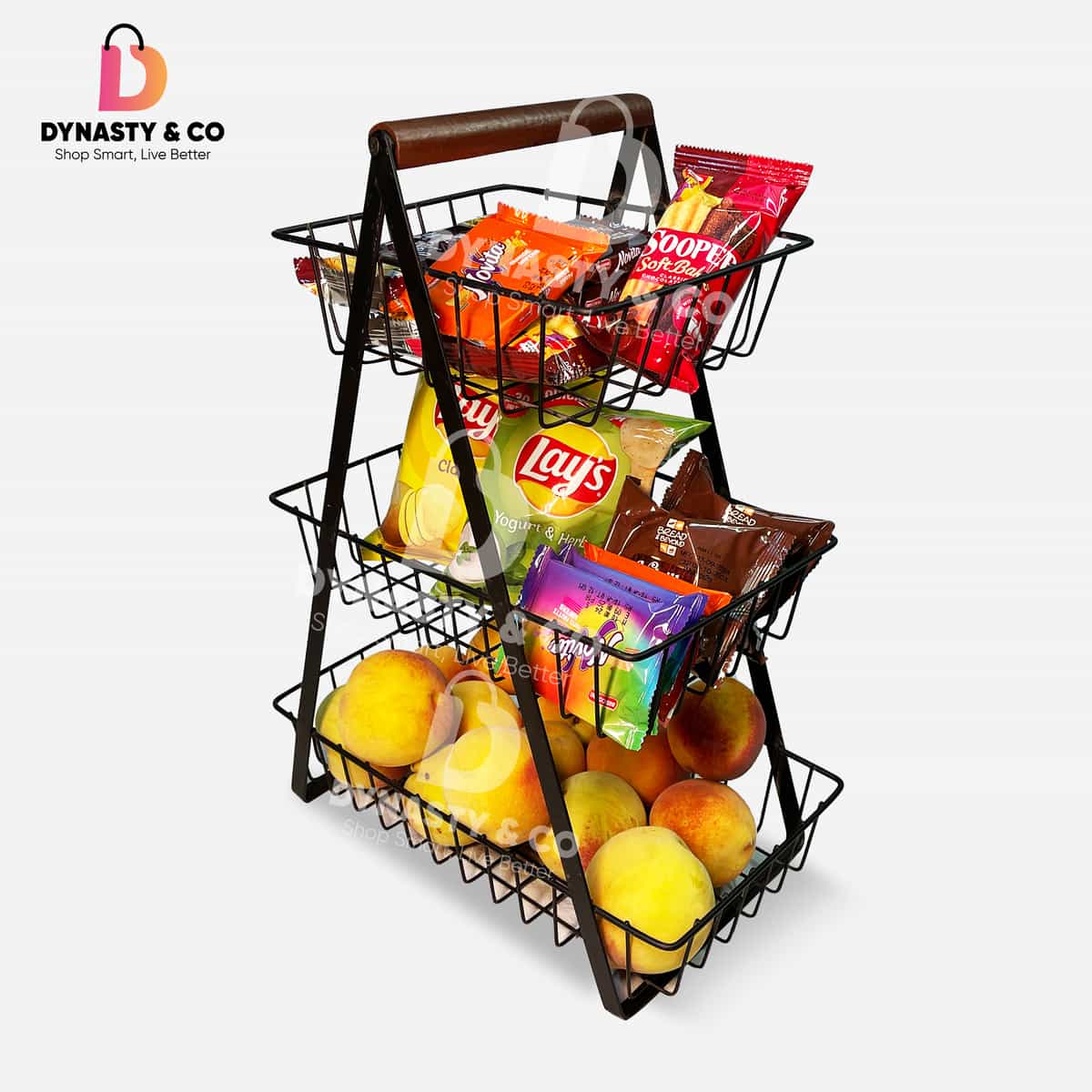 3 Tier Wooden Fruits & Vegetables Basket thumbnail 2