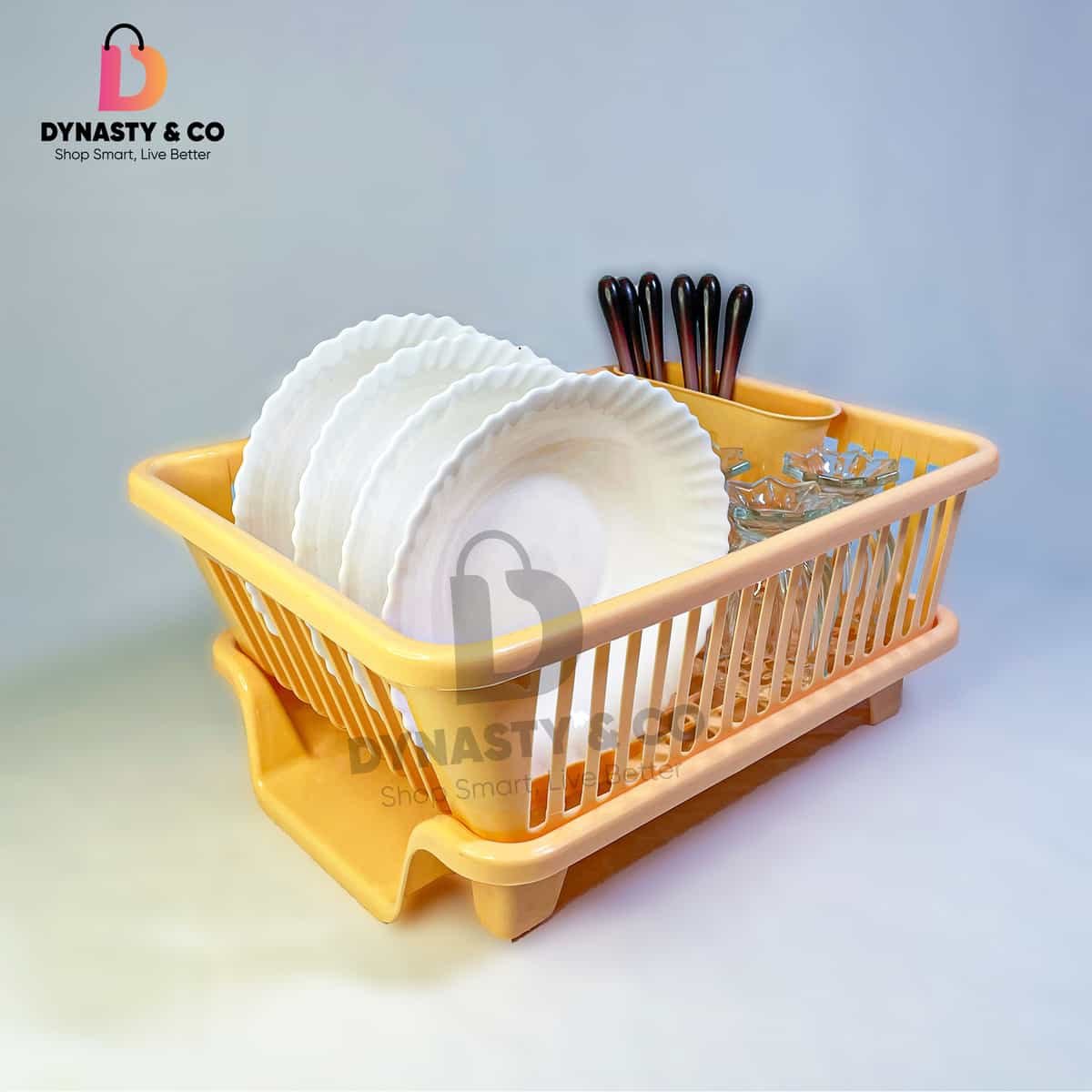 Modern Kitchen Plates Rack with Drain Tray & Spoon Holder thumbnail 3