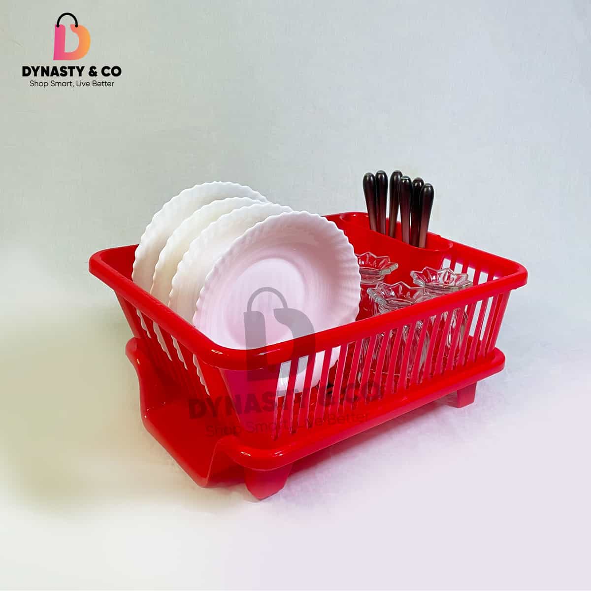Modern Kitchen Plates Rack with Drain Tray & Spoon Holder thumbnail 4