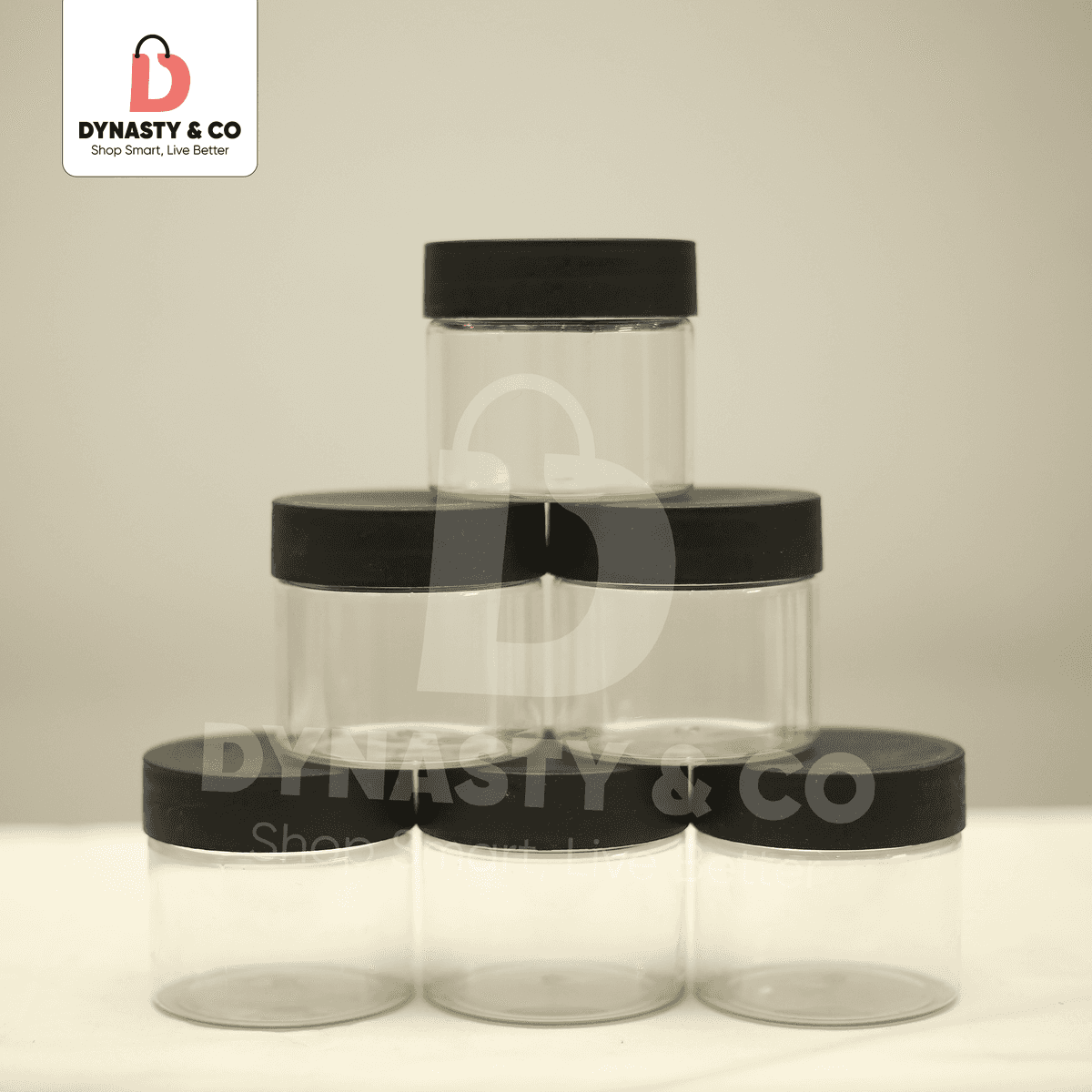 Clear Plastic Storage Jars – 120ML (62MM) with Lids thumbnail 3