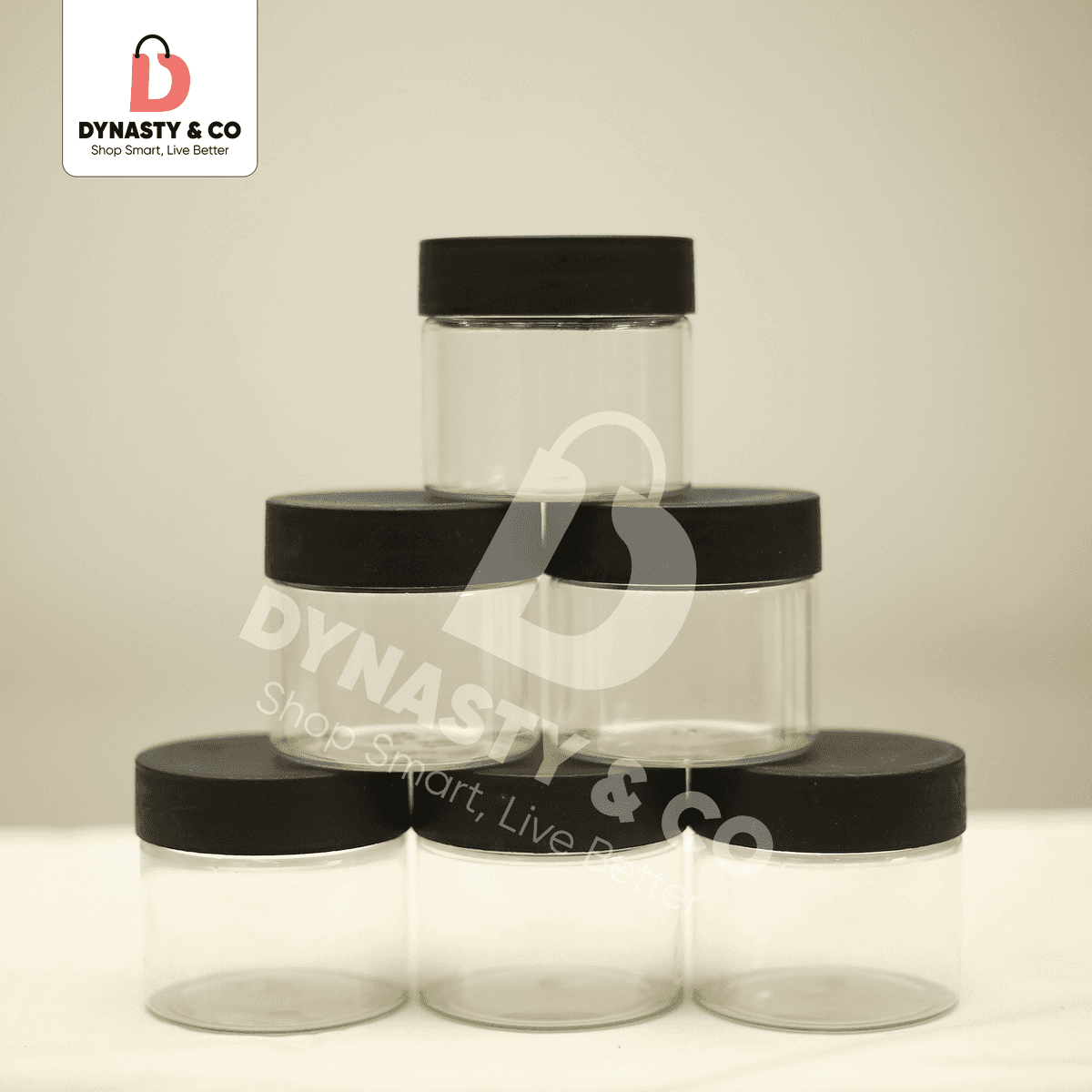 Clear Plastic Storage Jars – 120ML (62MM) with Lids thumbnail 4