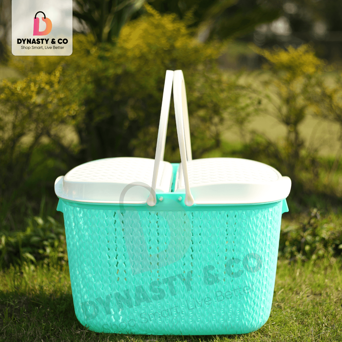 Elegant Picnic Basket with Lid & Handle – 8 Colors thumbnail 2
