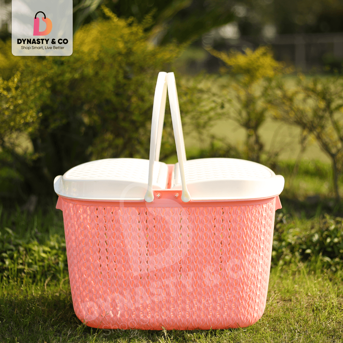 Elegant Picnic Basket with Lid & Handle – 8 Colors thumbnail 3