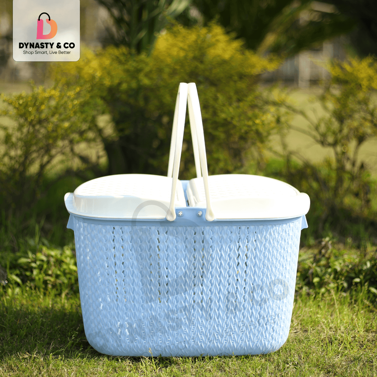 Elegant Picnic Basket with Lid & Handle – 8 Colors thumbnail 5