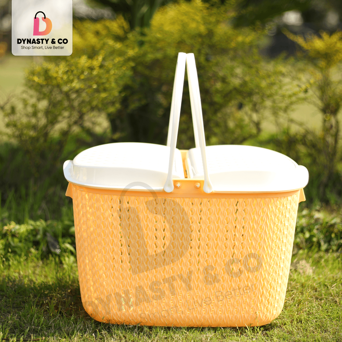 Elegant Picnic Basket with Lid & Handle – 8 Colors thumbnail 6