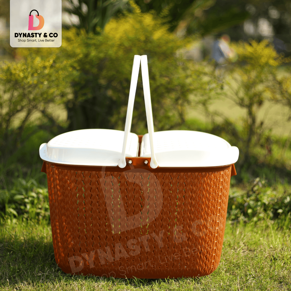 Elegant Picnic Basket with Lid & Handle – 8 Colors thumbnail 7