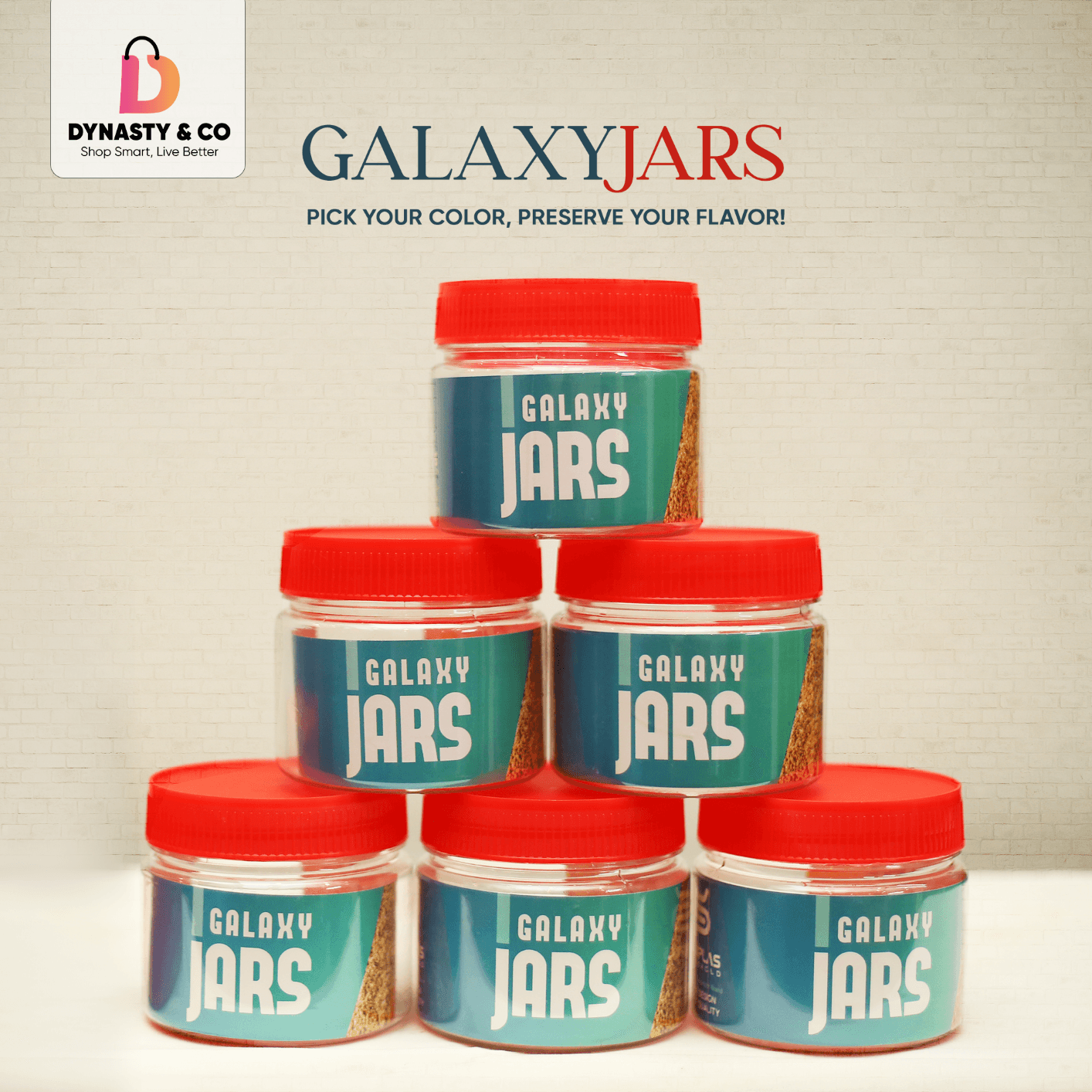 250GM Food-Grade Storage Jars | Multi-Color | Pack of 6 | 12