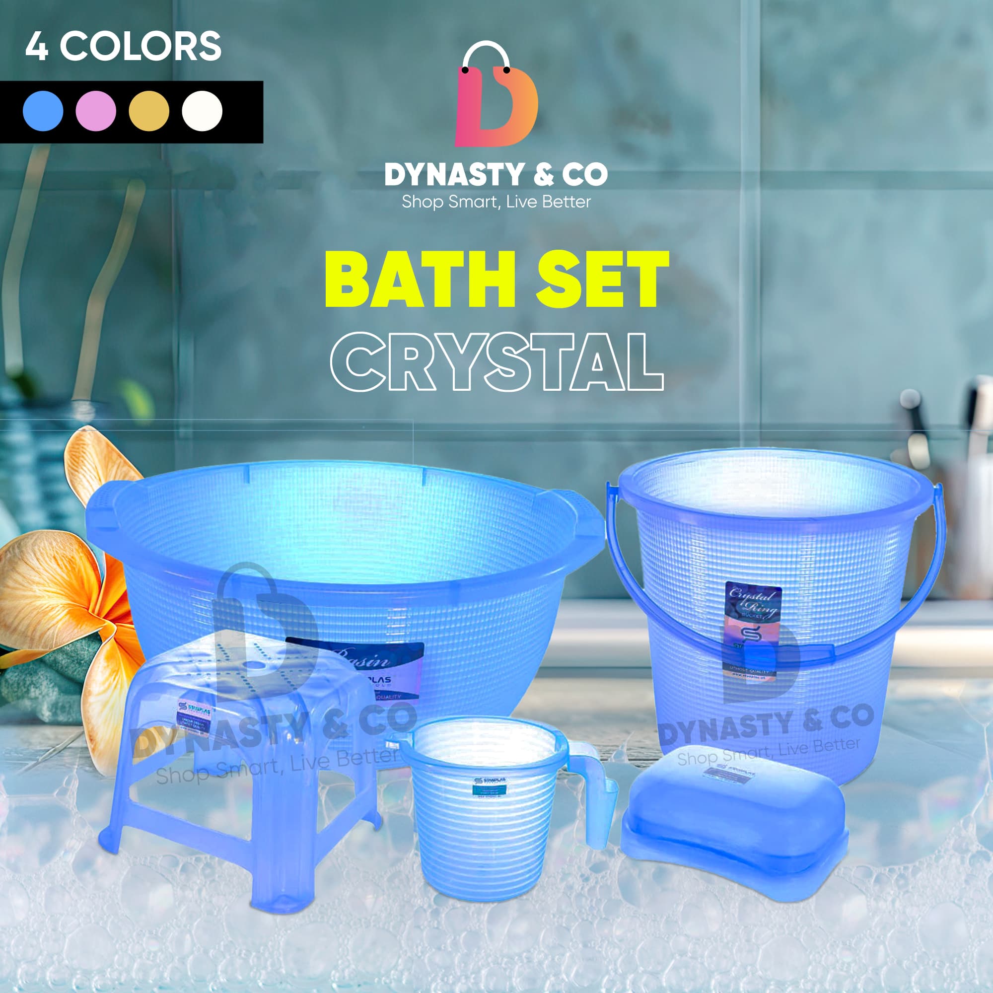 5-Piece Premium Bathroom Set – Heavy-Duty & Vibrant