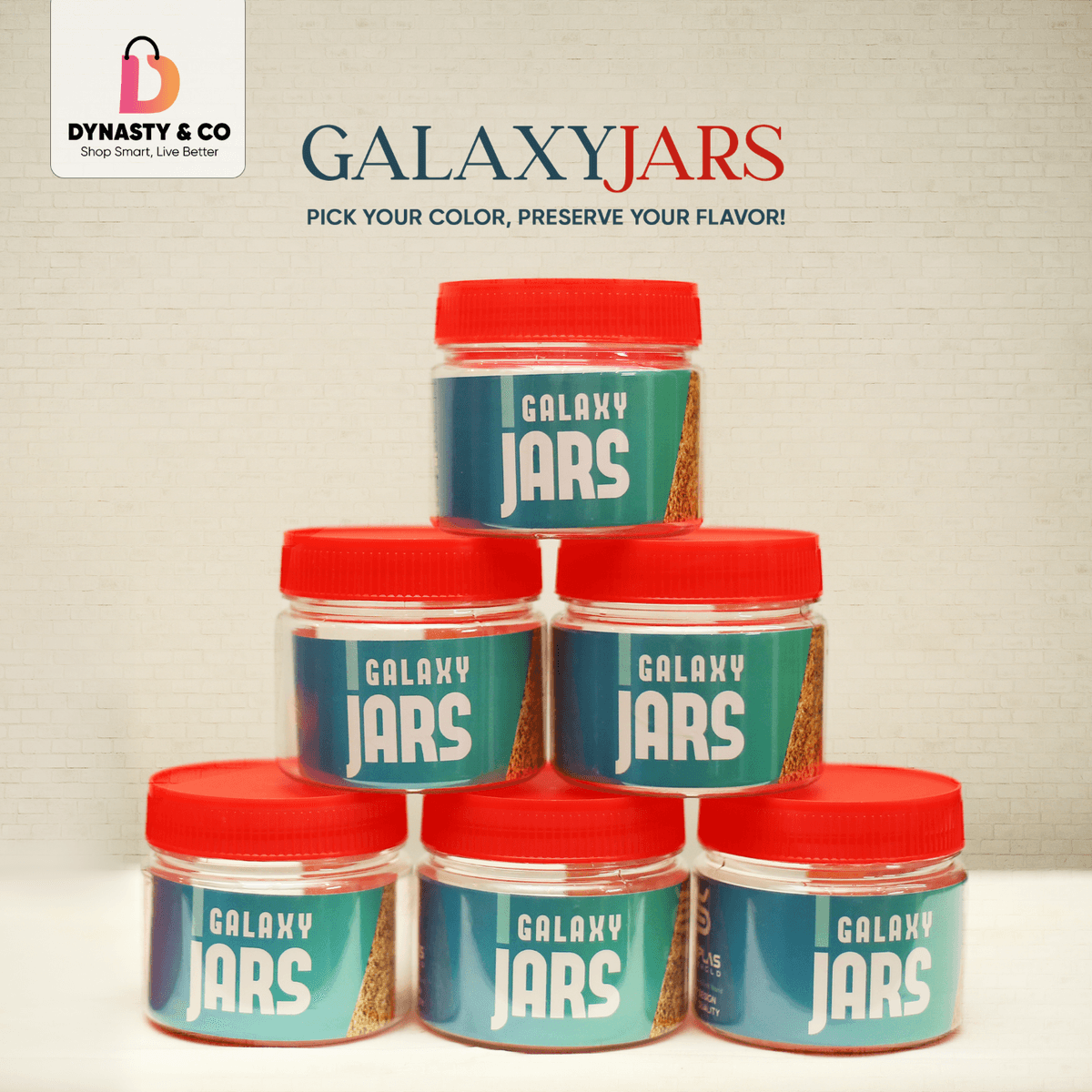 250GM Food-Grade Storage Jars | Multi-Color | Pack of 6 | 12 - Image 1
