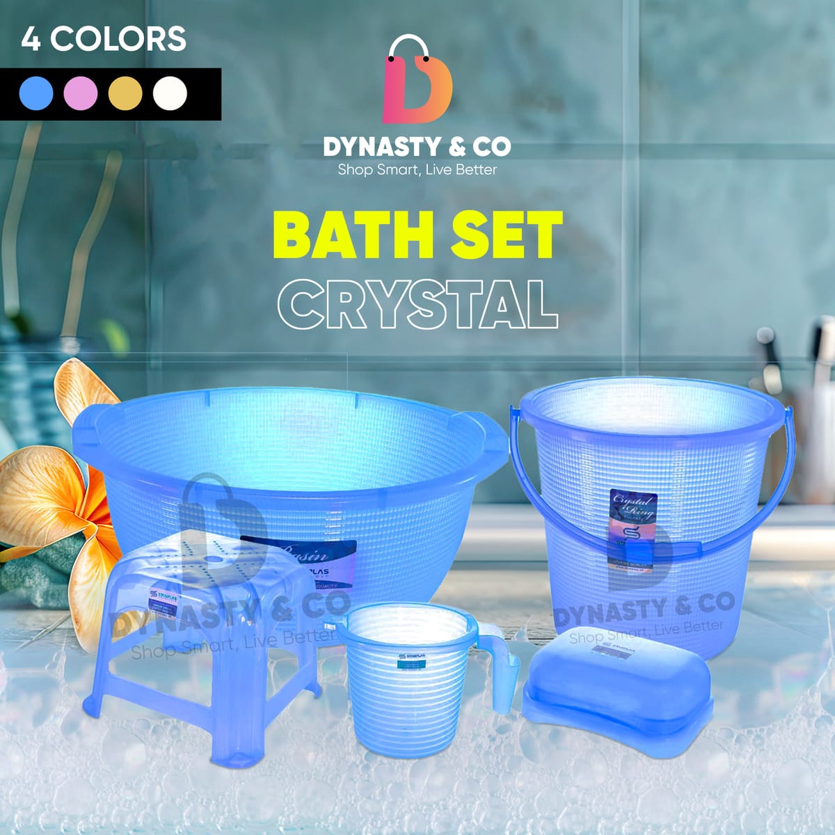 5-Piece Premium Bathroom Set – Heavy-Duty & Vibrant - Image 1